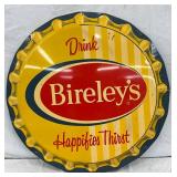29in. 1963 Bireley’s Cap-Shaped Convex Tin Advertising Sign
