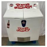 1940s Pepsi-Cola Embossed Gull Wing Cooler by Heintz Mfg. Co. 33x43x26 