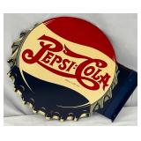  13×11 Pepsi-Cola Metal Die-Cut Flange Sign