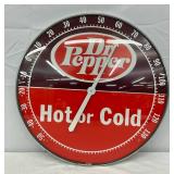 18in. Dr Pepper ‘Hot or Cold’ Glass Face Thermometer