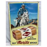 1959 Emb. Merita Bread Lone Ranger Advertising Sign, Self-Framed, Lynchburg-VA, 24×36 