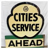 Cities Service Cloverleaf SS Metal Sign, 46×51 Inches 