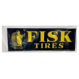 Emb. 73×25 Fisk Tires Sign with Fisk boy Self-Framed Edge