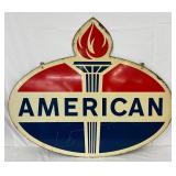 48×40 DSP American Gasoline Sign with Flame 