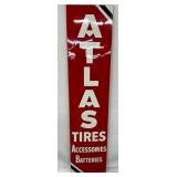 1961 Atlas Tires Sign, 16.5x70.5in. 