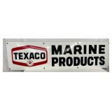 96in. Porc. Texaco Marine Products Sign with Original Grommets