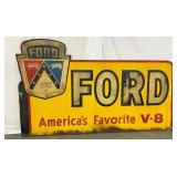 Ford DS Metal Advertising Sign with Wooden Frame Back, 107x60