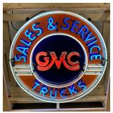 48in. Porc.  GMC Trucks Neon 3 Color Sign 