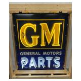 ‘General Motors Parts’Neon Sign with Porcelain Backing, 35×41