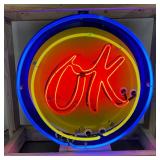 24-Inch OK Porc. Neon Sign in Wooden Crate