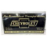23x12 Emb. Chevrolet Dealership Sign Shores Motor Service Corp,  Wythsville-VA 