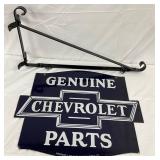 Chevrolet Genuine Parts DSP Sign with Restored Bracket, 24x19