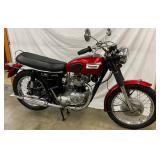 1969 Triumph Bonneville TR6 Motorcycle with Red and Chrome Finish, Twin Cylinder Engine,