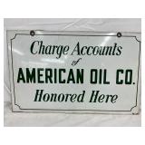 24×15 DSP American Oil Co. Charge Accounts Sign 