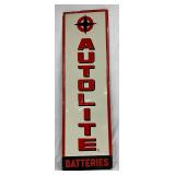 Emb. ‘Autolite Batteries’ Vertical Sign, 18 x 60 
