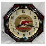 18in. Pontiac Dealership Spinner Octagonal Clock with Neon, Professionally Restored