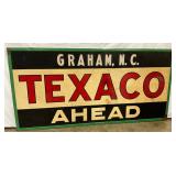 94×46 Texaco Smaltz Metal Sign from Graham, N.C., by Eagle Oil Co.
