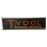 Early Tydol Economy Gasoline Painted Metal Advertising Sign, 72×18 Inches