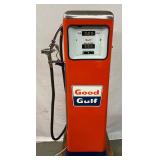 Gulf Chrome Top Gas Pump, Professionally Restored 