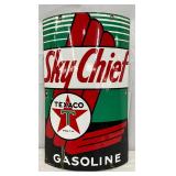 1942 Texaco Sky Chief Convex Porc. Pump Plate, 11×18 
