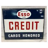 DSP Esso Sign, ‘Credit Cards Honored,’ 18 x 14 