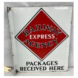 15x18 Porc. Railway Express Agency Flange Sign