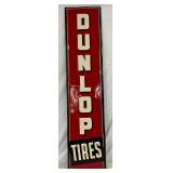 1949 Emb. Dunlop Tires, Self Framed Sign, 14x60 