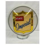 13in. Atlantic Imperial Gas Pump Globe in Solid Milk Glass