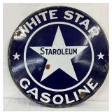DSP White Star Gasoline Sign, 30 Inches