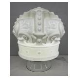 Crown Milk Glass Globe, 14 x 16 Inches