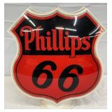 Phillips 66 Plastic Body Glass Face Gasoline Globe, 14in by 15in