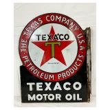 18x23 Porc. Texaco Motor Oil Flange Sign