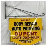 1962 Du Pont Automotive Finishes DS Metal Sign with Hanger, 36x28 