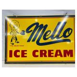 1968 Mello Ice Cream DS Metal Sign by Scioto Signs, 36in x 24in