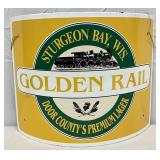SSP Sturgeon Bay Golden Rail Convex Beer Sign, 17x14 