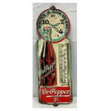 Emb. Dr Pepper w/10-2-4 Design Die Cut Thermometer, 5 Cents, 5×14 