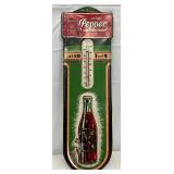 1938 Dr Pepper 10-2-4 Thermometer with Bottle Graphic, 5x17in. 