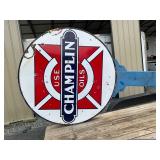 6ft Champlin Oil Pole Sign with Original Paint