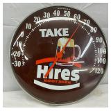 12in. Hires Root Beer Glass Face Thermometer