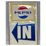 Emb. Pepsi-Cola ‘In’ Self-Framed Sign, 23 x 35 