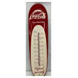 Coca-Cola Cigar-Style Thermometer Metal Sign, 8in x 30in