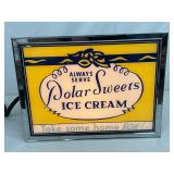  Polar Sweets Ice Cream Lighted Sign with Glass Face, 16×12 Inches