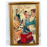 Early  Coca-Cola Framed Cardboard with Original Coca-Cola Frame 19 1/2 x 28