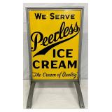 Peerless Ice Cream Double-Sided Sidewalk Sign, 20in x 32in