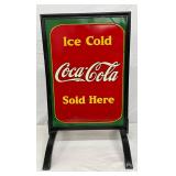 1934 Emb. Coca-Cola Metal Sidewalk Sign 21 x 32 1/2in