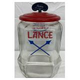 Tall Lance Glass Jar with Original Red Lid and Peanut Fennel