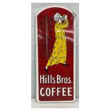 Porc. Hills Bros Coffee Thermometer, 9 x 21 Inches