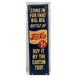 Pepsi-Cola Double Dot Metal Door Sign, 3 x 10 