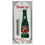Porc. Fresh-Up 7Up Thermometer, 6in x 15in, 