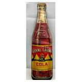 Emb. Royal Crown Cola  Die-Cut Tin Tacker Sign, 3 x 12